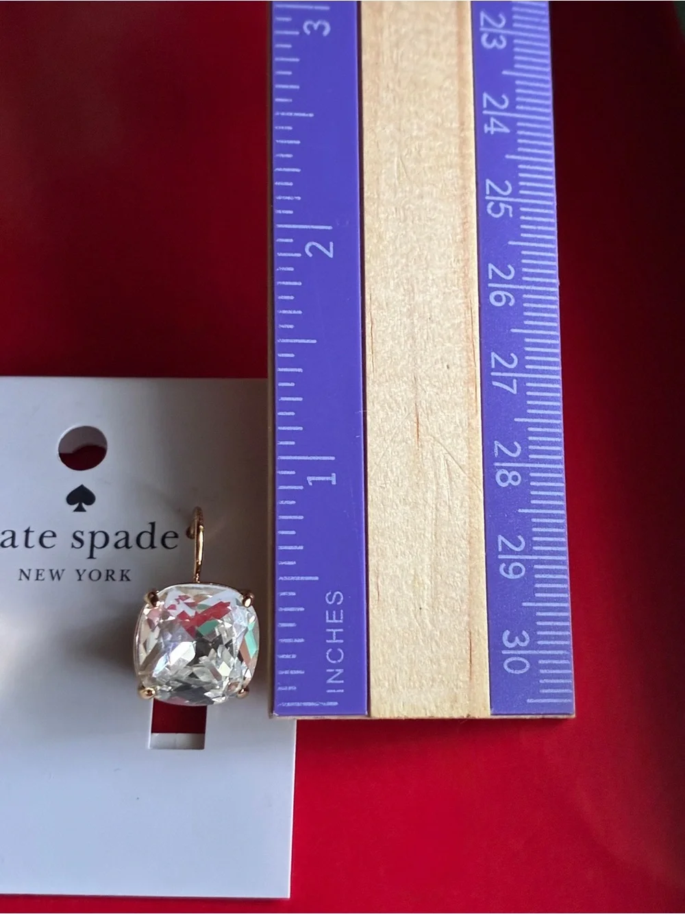kate spade New York Gold Crystal Drop Earrings - Clear